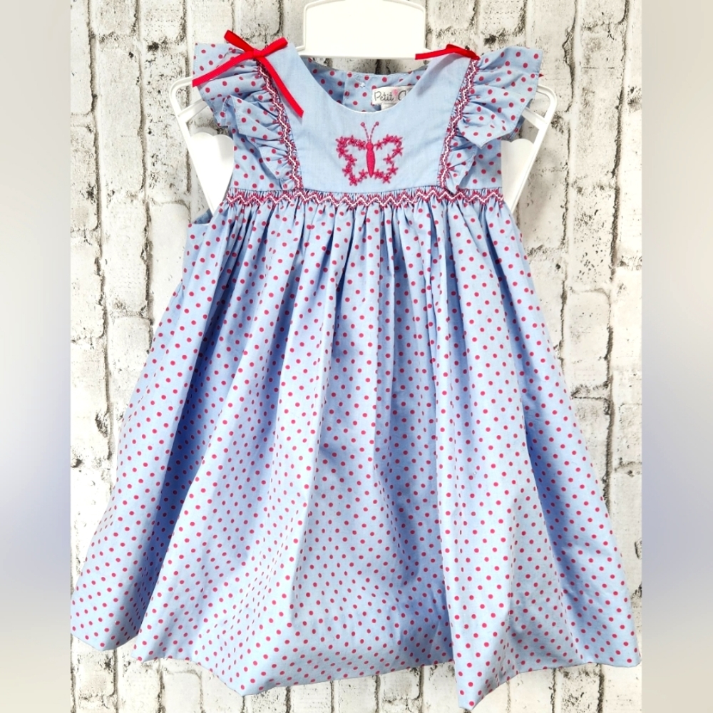 Petit AMI SMOCKED DRESS with matching bloomers 18 M NWT
